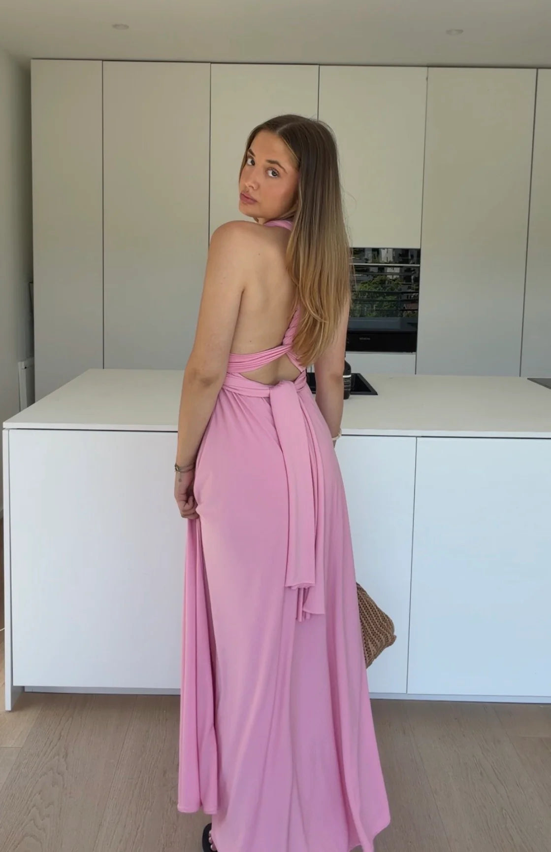 Marina — Vestido Maxi Escote Halter Boho