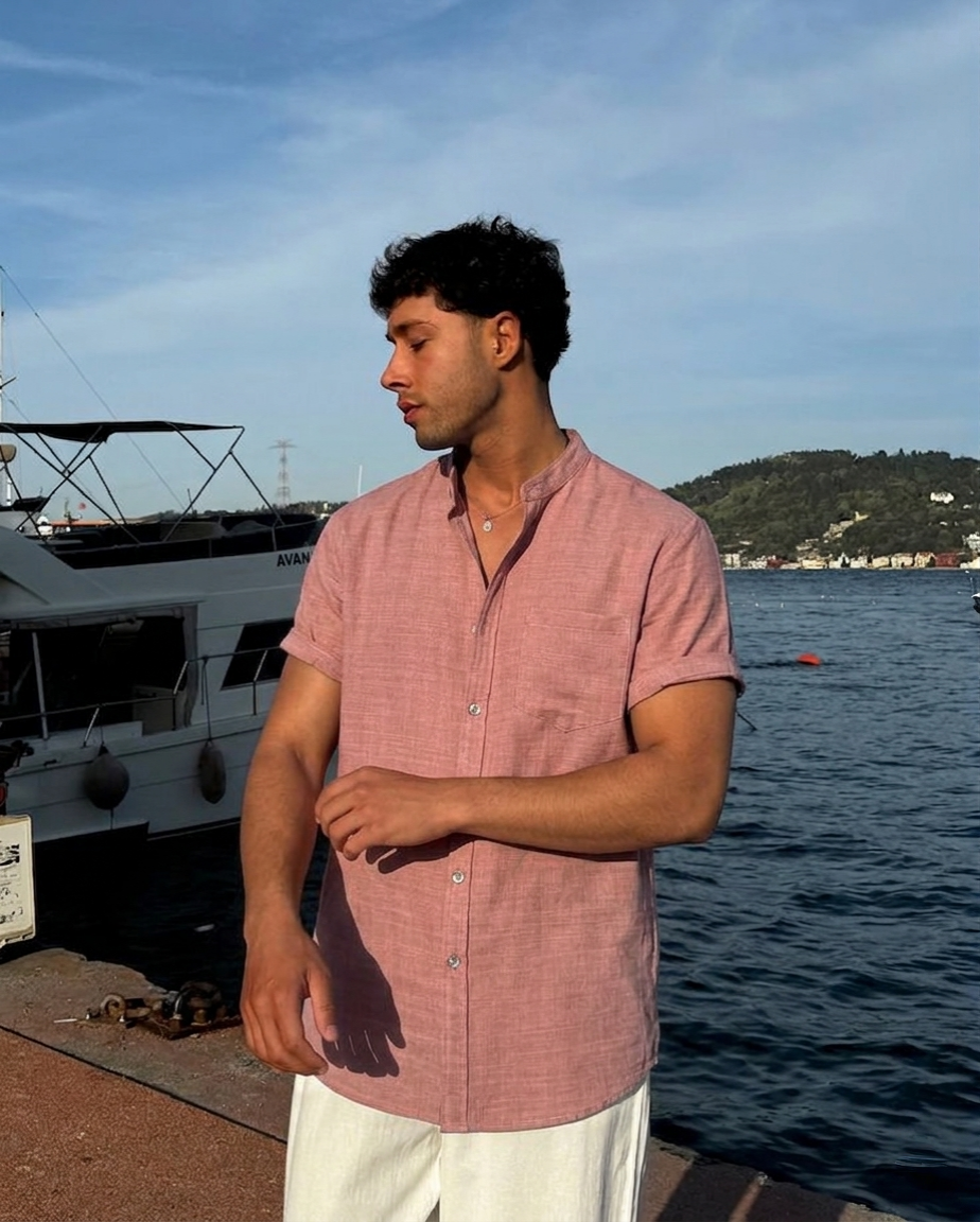 Mateo — Conjunto Camisa Cuello Mao y Pantalón