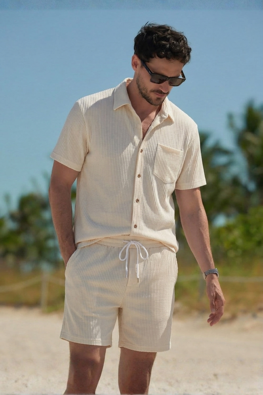 Enzo — Conjunto Camisa y Short Textura Canalé