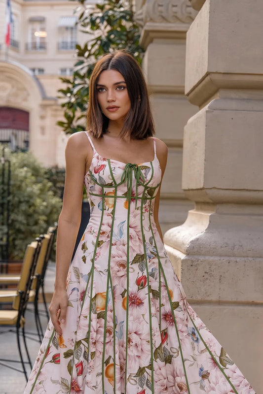 Lea — Vestido Corsé Estampado Floral