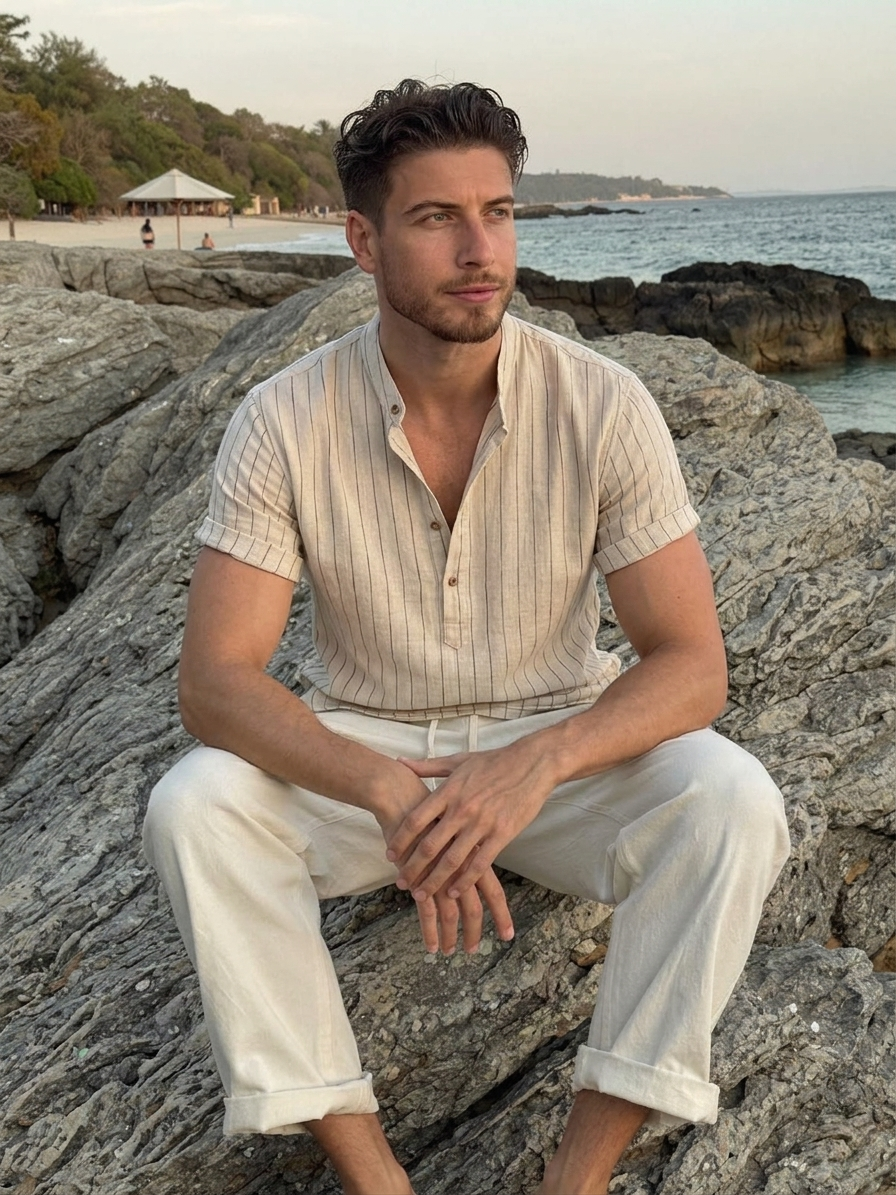 Cristian — Conjunto Camisa Rayas y Pantalón