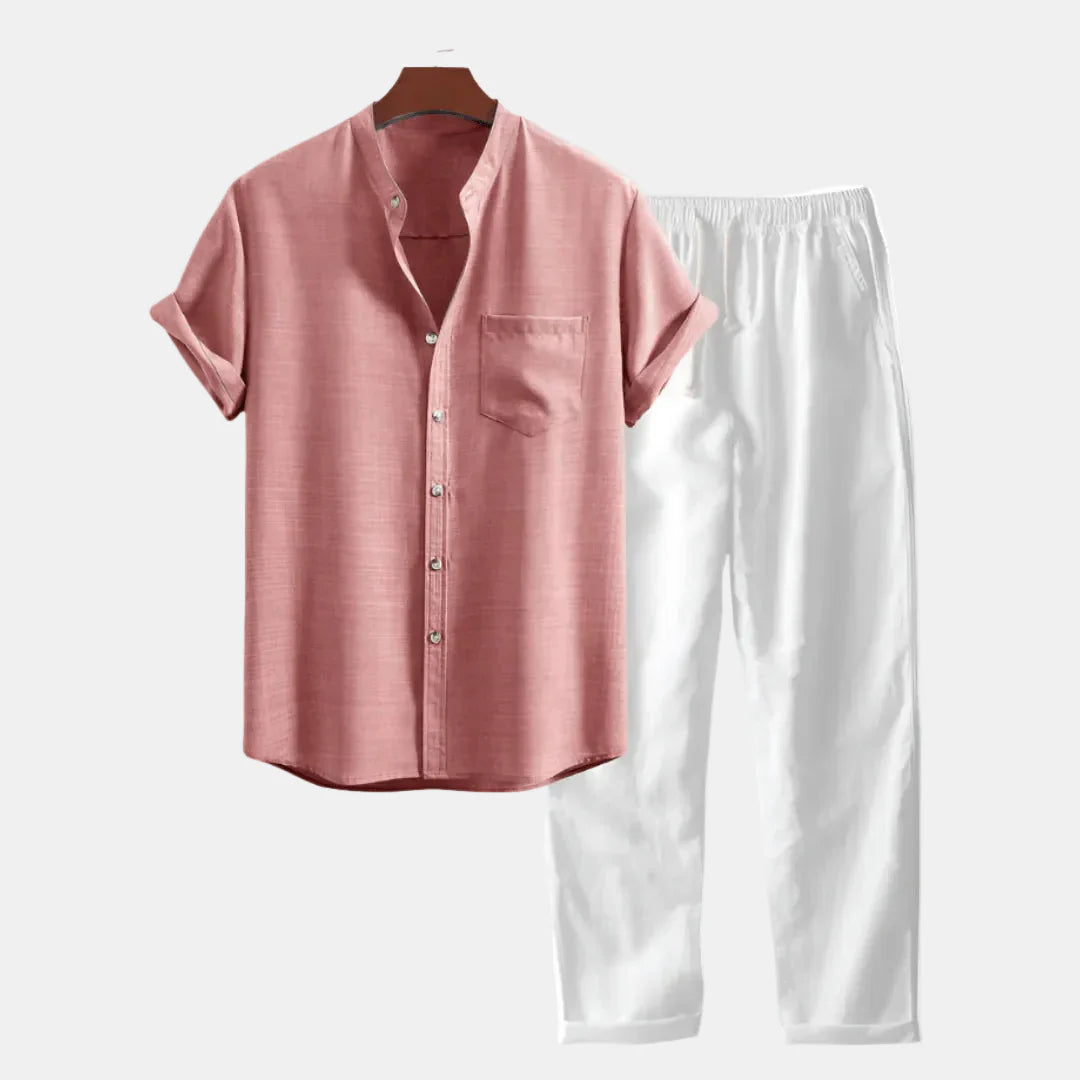 Mateo — Conjunto Camisa Cuello Mao y Pantalón