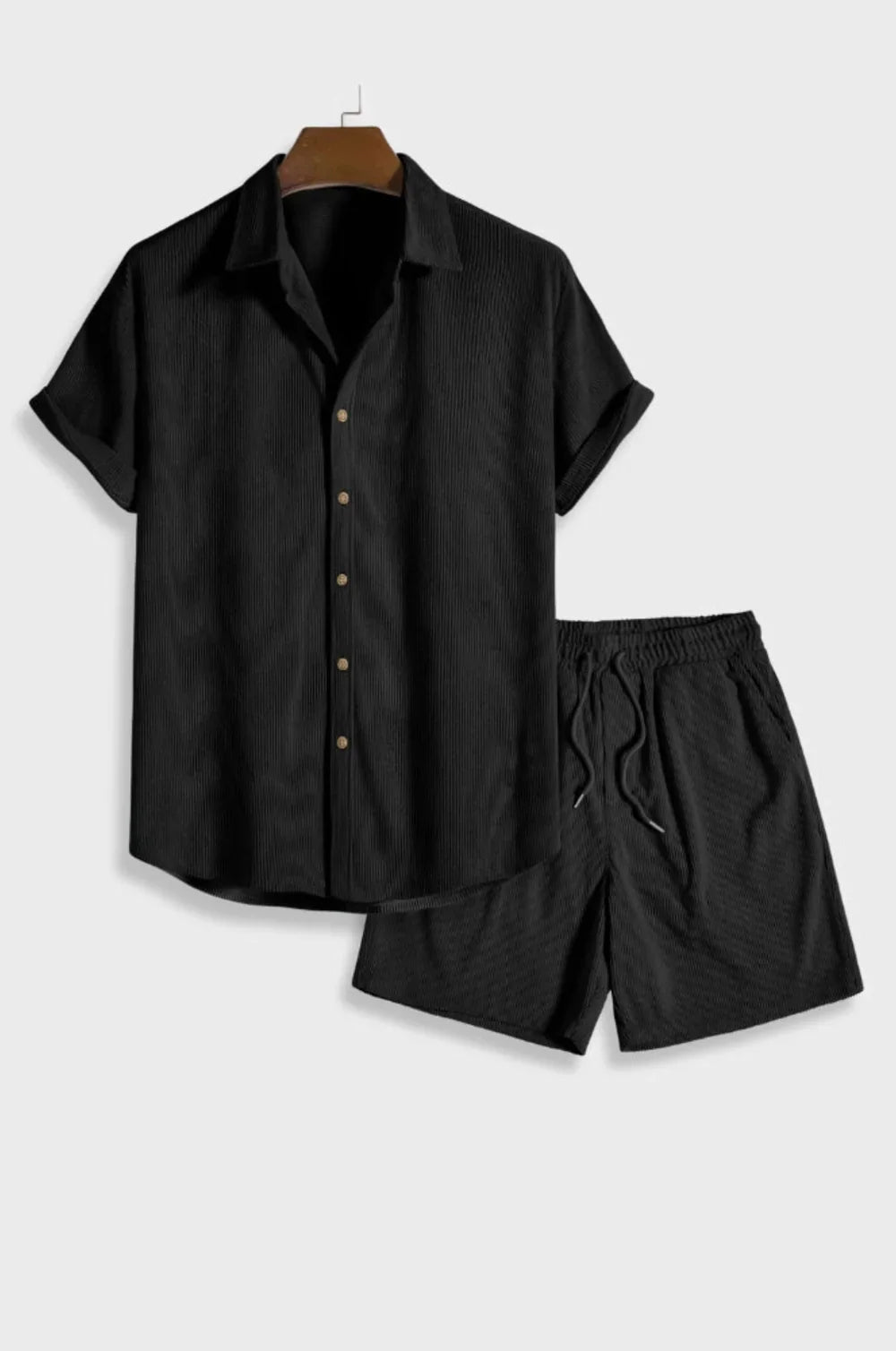 Enzo — Conjunto Camisa y Short Textura Canalé
