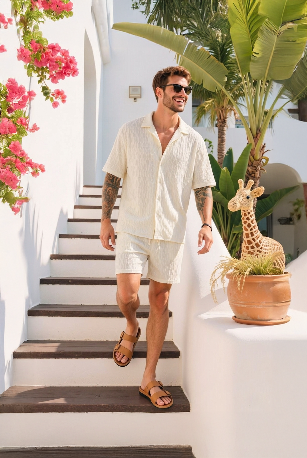 Iván — Conjunto Camisa y Short Textura Jacquard
