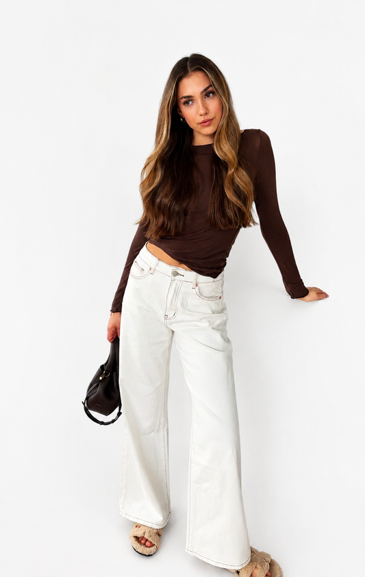 Olivia — Vaquero Wide Leg Blanco