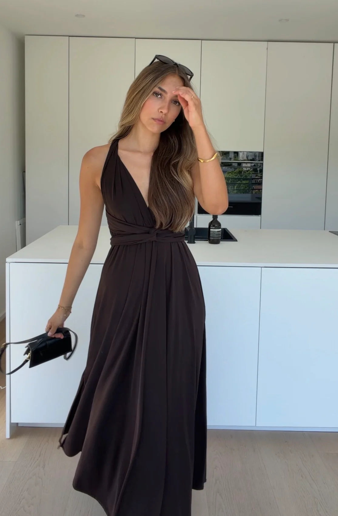 Marina — Vestido Maxi Escote Halter Boho
