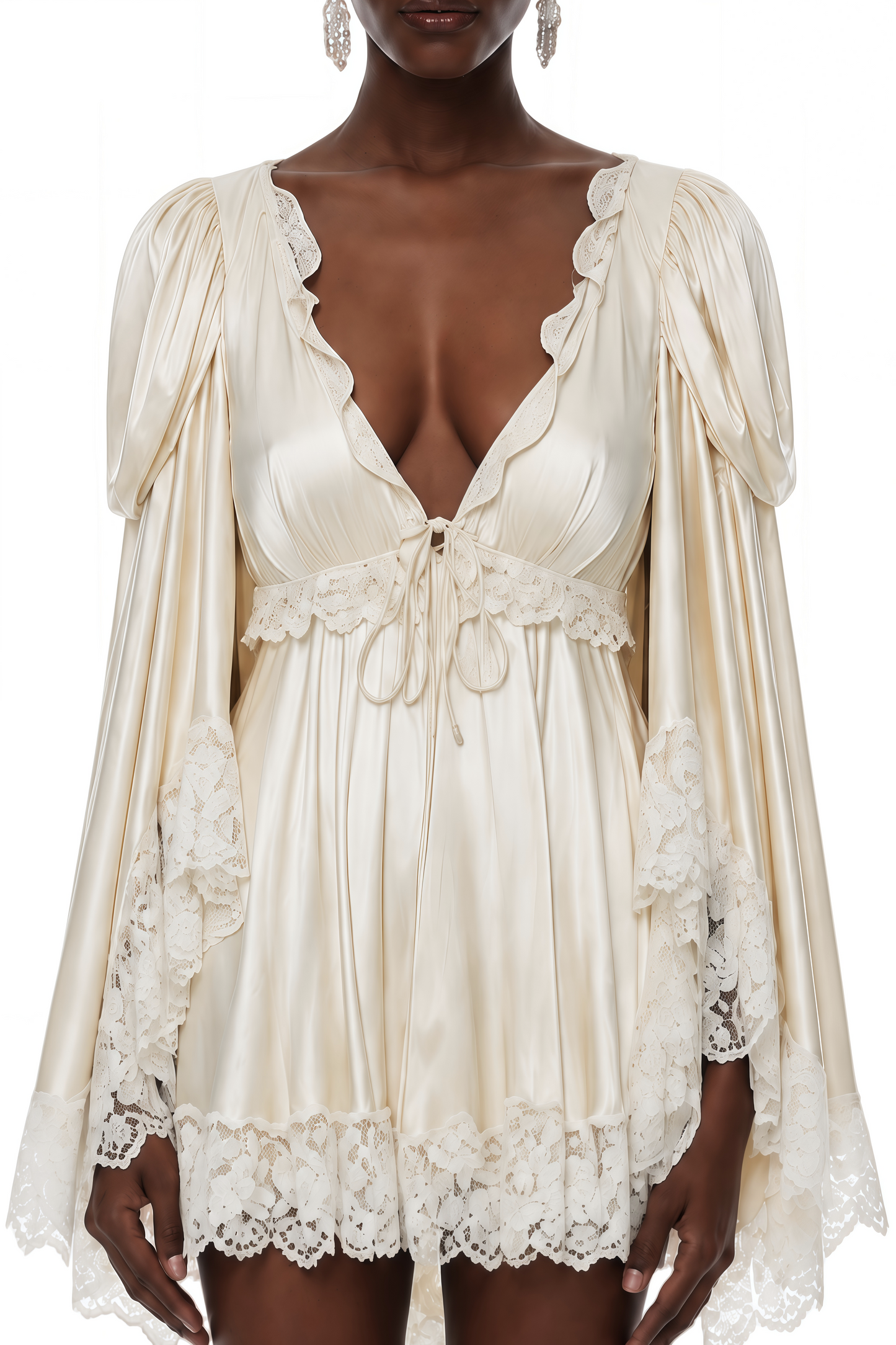 Camille — Vestido Mini Escote Corazón Encaje