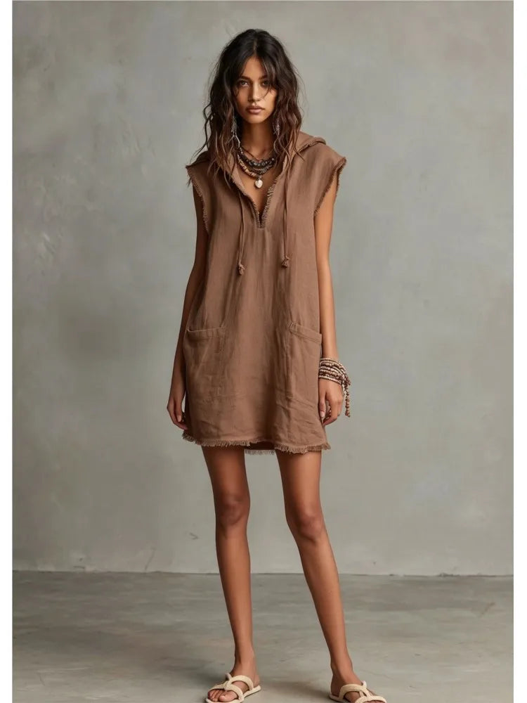 Roxy — Vestido Mini con Capucha