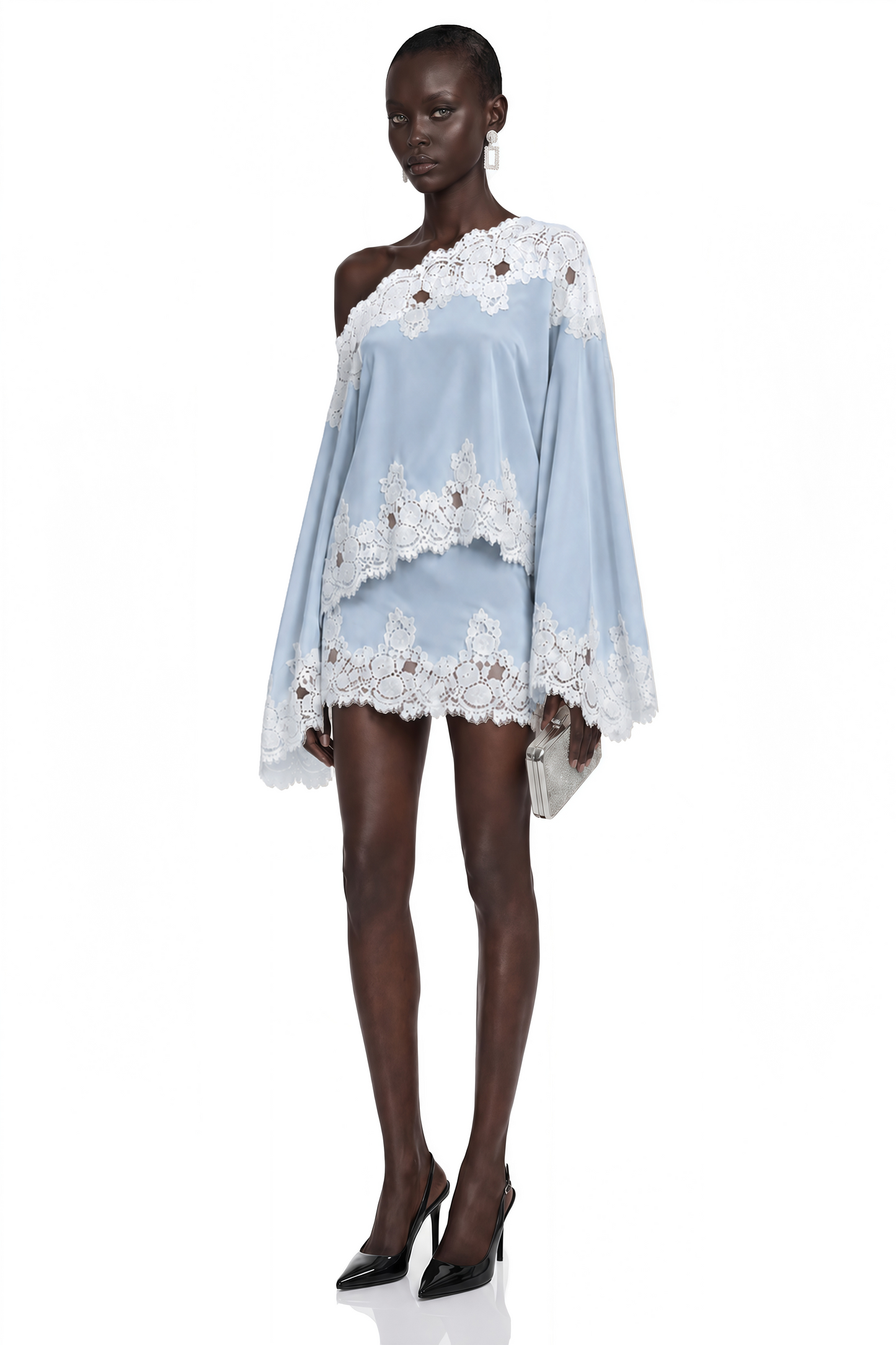 Aurora — Vestido Mini Encaje Asimétrico