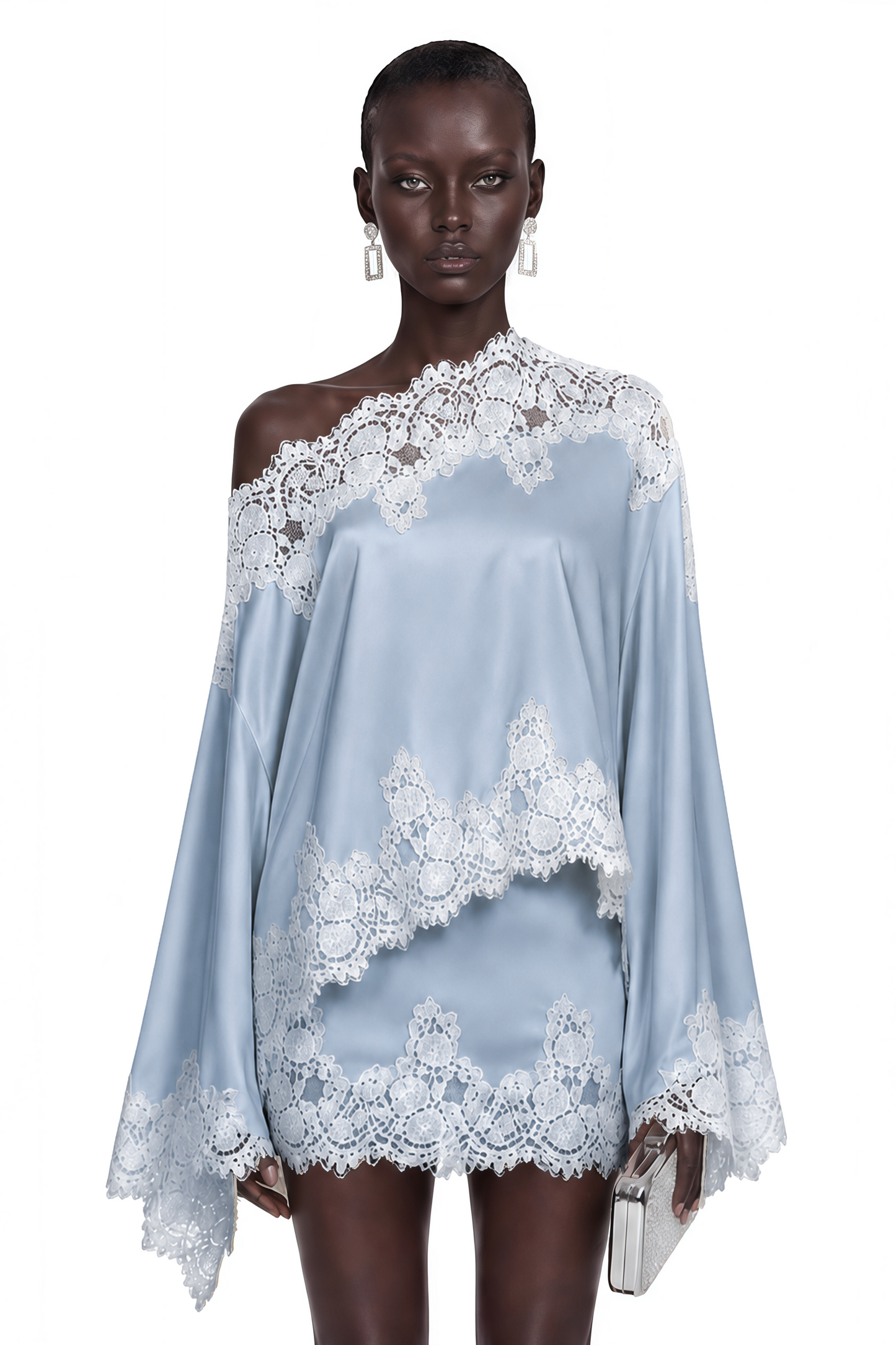 Aurora — Vestido Mini Encaje Asimétrico