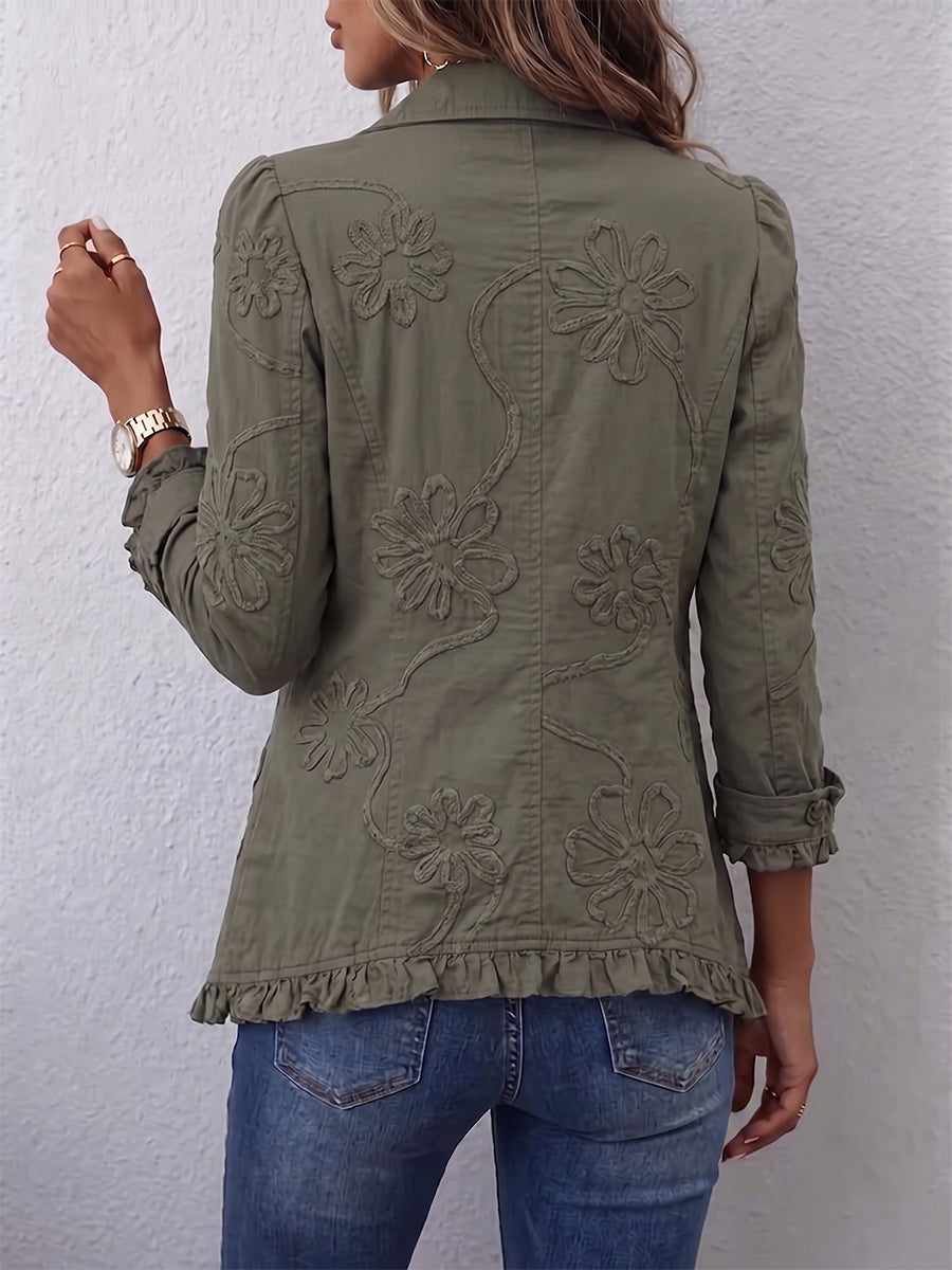 Roxane — Chaqueta Bordado Floral Bohemio