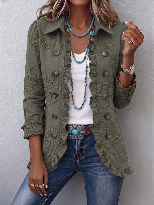 Roxane — Chaqueta Bordado Floral Bohemio
