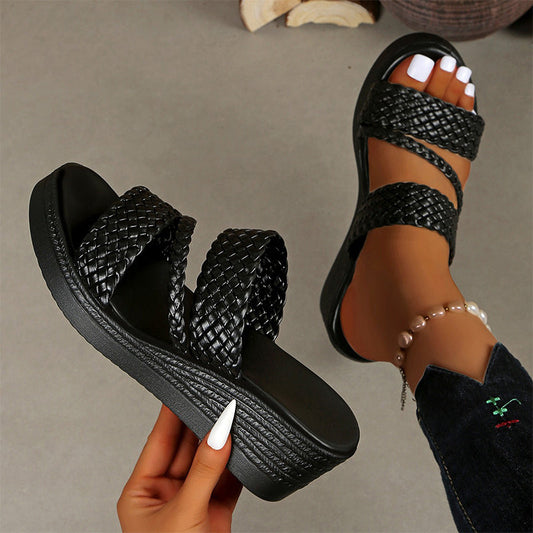 Paula — Sandalias Cuña Trenzada