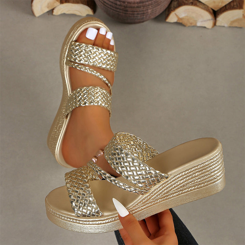 Paula — Sandalias Cuña Trenzada